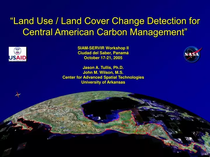 land use land cover change detection for central american carbon management