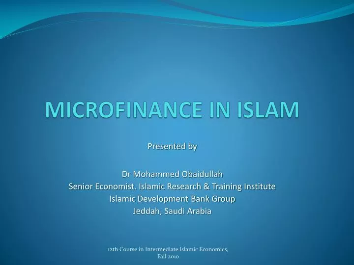 microfinance in islam