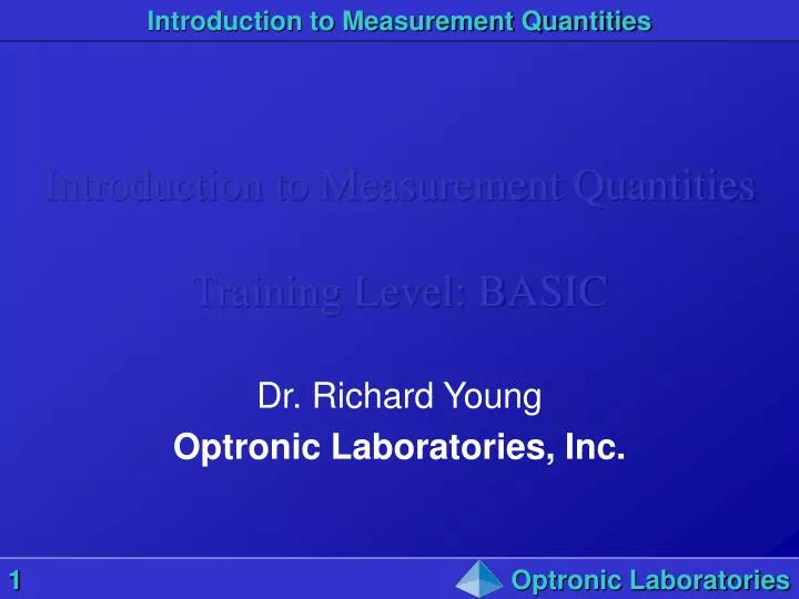 introduction to measurement quantities training level basic