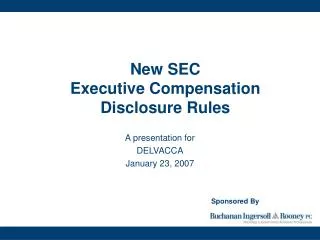 New SEC Executive Compensation Disclosure Rules