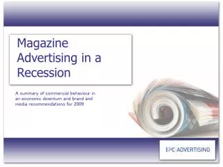 Magazine Advertising in a Recession
