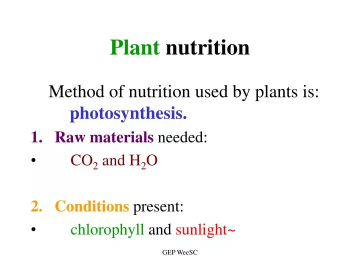 plant nutrition