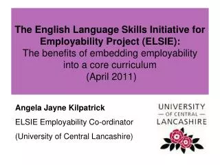 The English Language Skills Initiative for Employability Project (ELSIE): The benefits of embedding employability into
