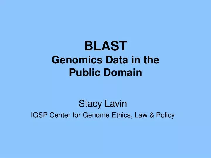 blast genomics data in the public domain