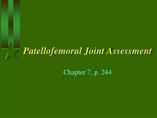 Patellofemoral Joint Assessment
