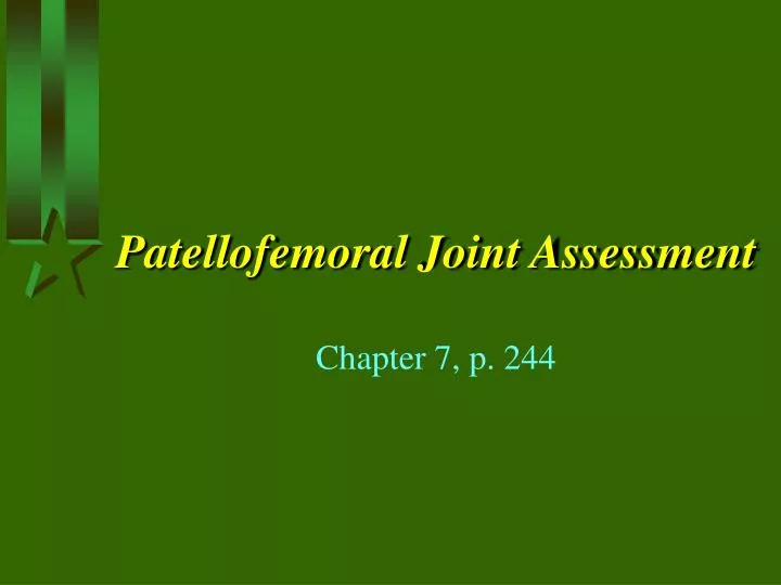 patellofemoral joint assessment