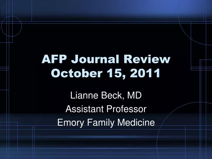 afp journal review october 15 2011