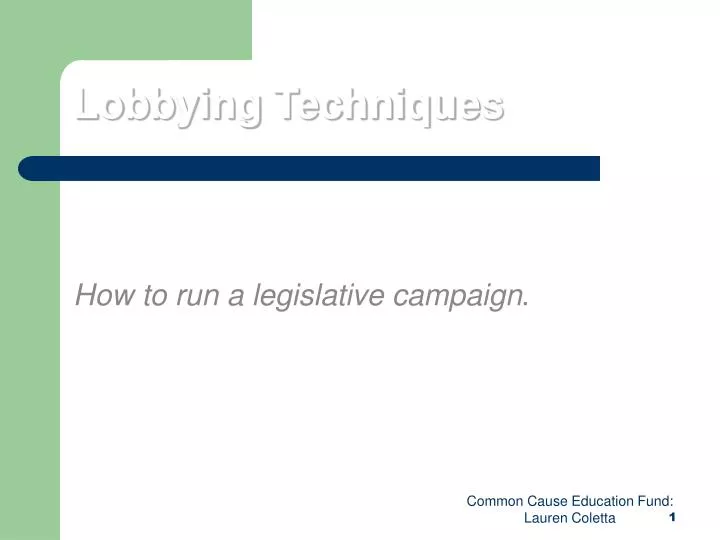 lobbying techniques
