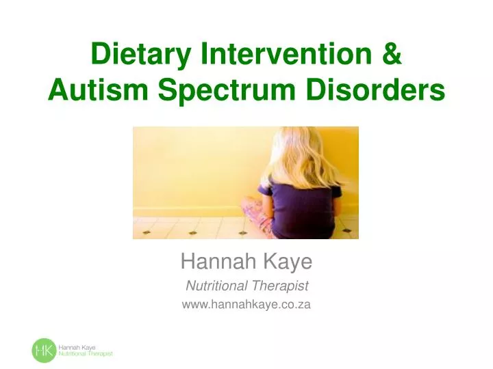 dietary intervention autism spectrum disorders