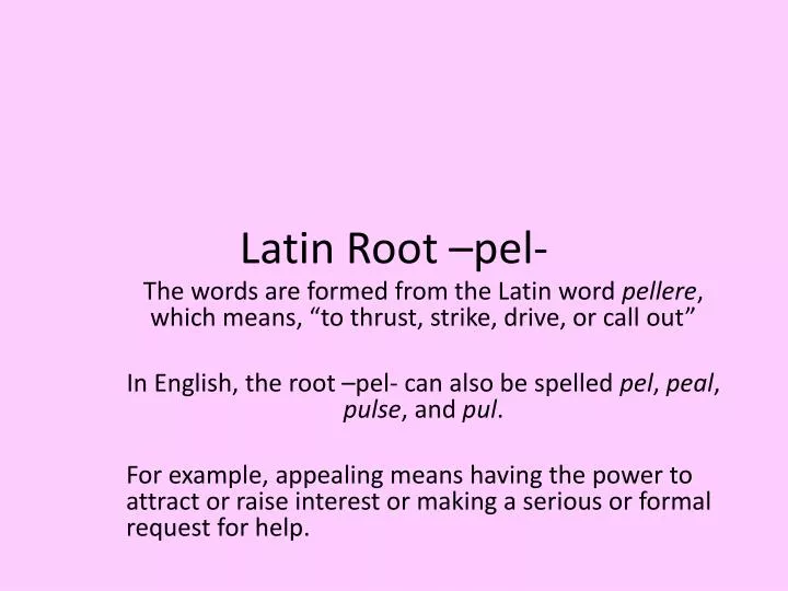 latin root pel