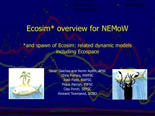 Ecosim* overview for NEMoW *and spawn of Ecosim: related dynamic models including Ecospace