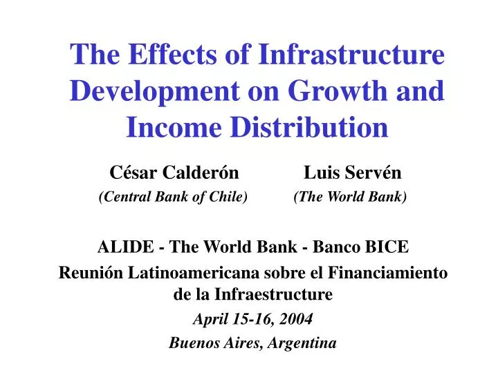 the effects of infrastructure development on growth and income distribution