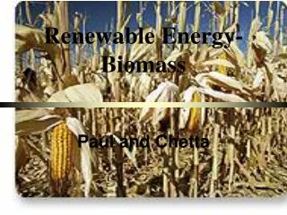 Renewable Energy-Biomass