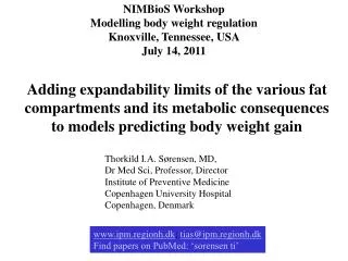 Adding expandability limits of the various fat compartments and its metabolic consequences to models predicting body wei
