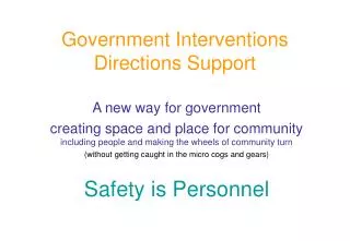 Government Interventions Directions Support