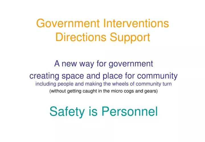 government interventions directions support