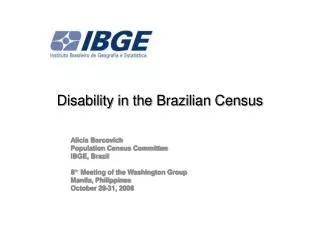 Disability in the Brazilian Census