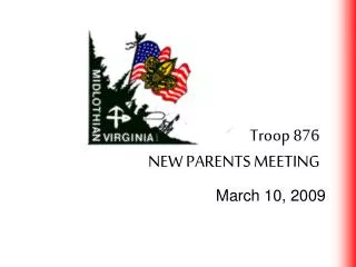 Troop 876 NEW PARENTS MEETING