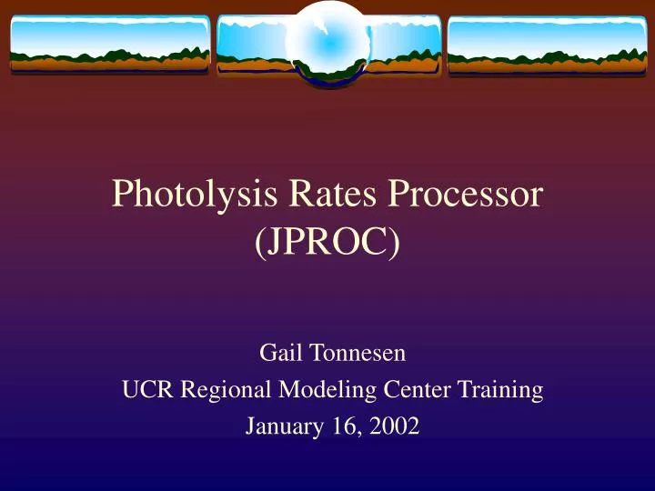 photolysis rates processor jproc