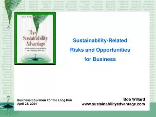 Sustainability-Related Risks and Opportunities for Business