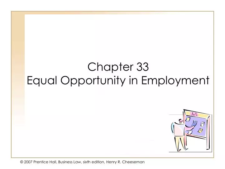 chapter 33 equal opportunity in employment
