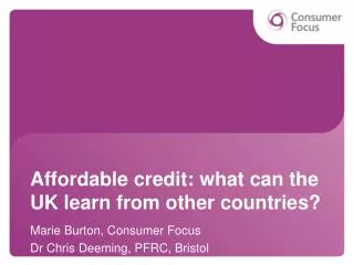 Affordable credit: what can the UK learn from other countries?