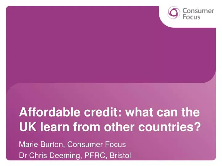 affordable credit what can the uk learn from other countries