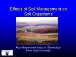Effects of Soil Management on Soil Organisms - slide 1