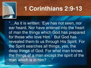 1 Corinthians 2:9-13