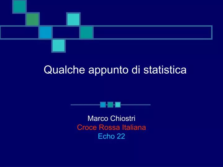 qualche appunto di statistica