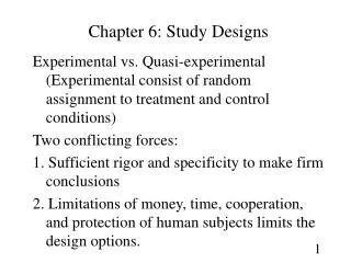 Chapter 6: Study Designs