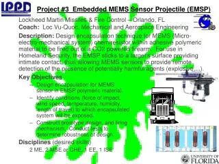 Project #3 Embedded MEMS Sensor Projectile (EMSP)