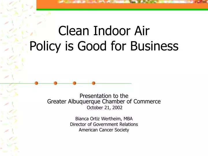 clean indoor air policy is good for business