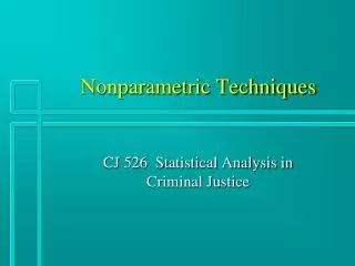 Nonparametric Techniques