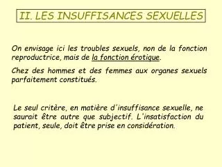 ii les insuffisances sexuelles