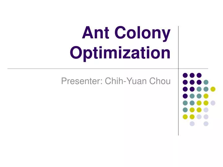 ant colony optimization