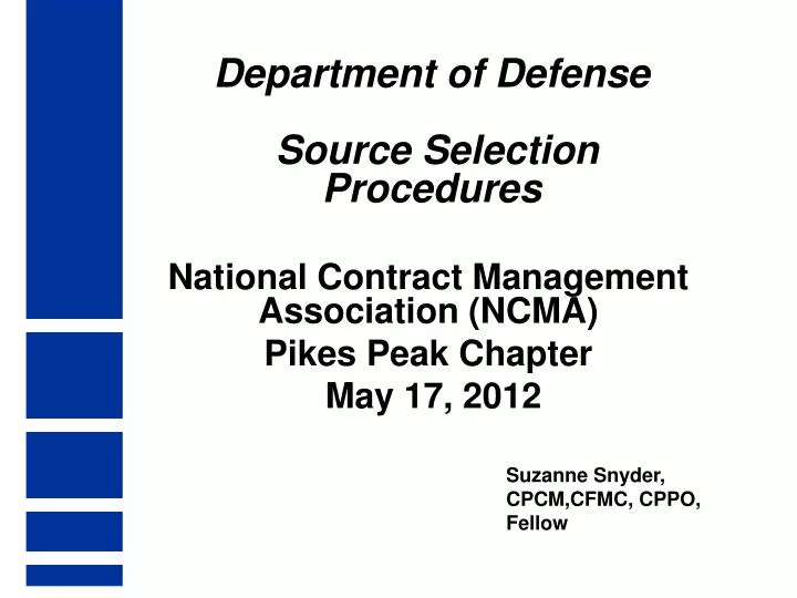 department of defense source selection procedures