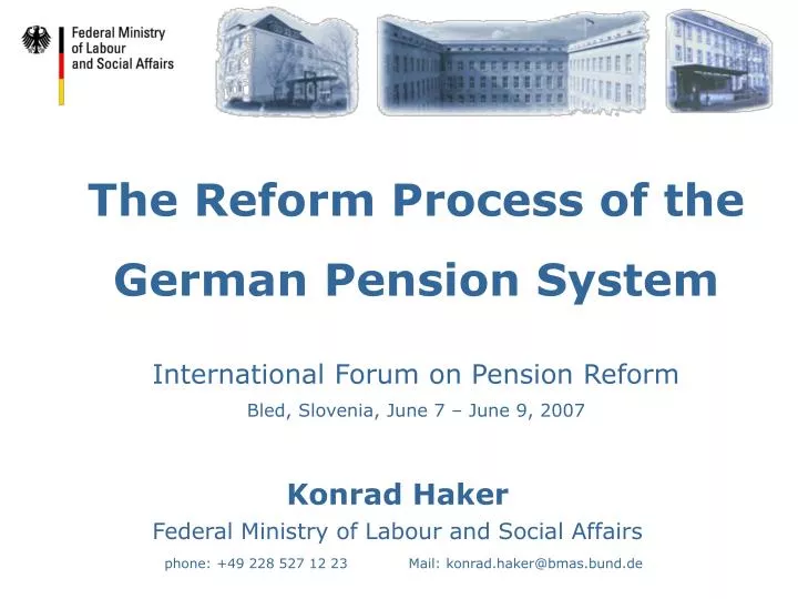 international forum on pension reform bled slovenia june 7 june 9 2007