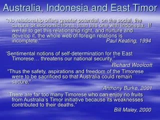 Australia, Indonesia and East Timor