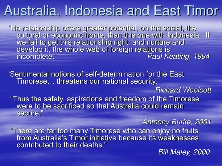 australia indonesia and east timor