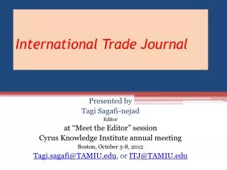 International Trade Journal