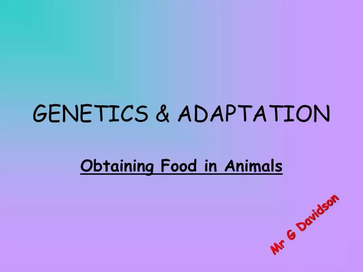 genetics adaptation