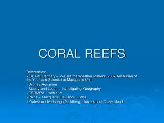 CORAL REEFS