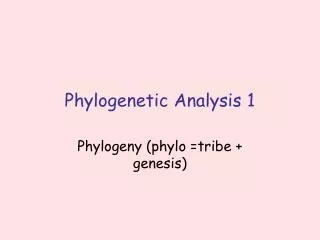 Phylogenetic Analysis 1