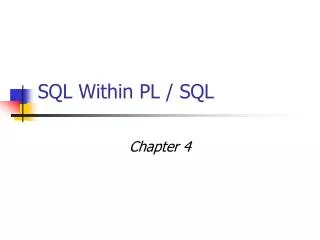 SQL Within PL / SQL