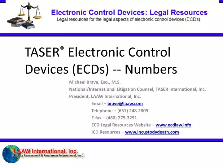 taser electronic control devices ecds numbers