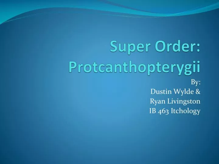super order protcanthopterygii