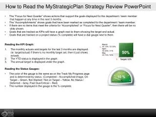 How to Read the MyStrategicPlan Strategy Review PowerPoint