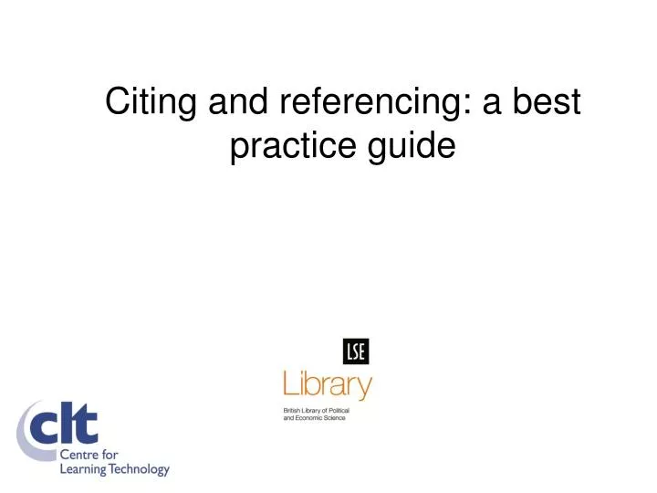 citing and referencing a best practice guide