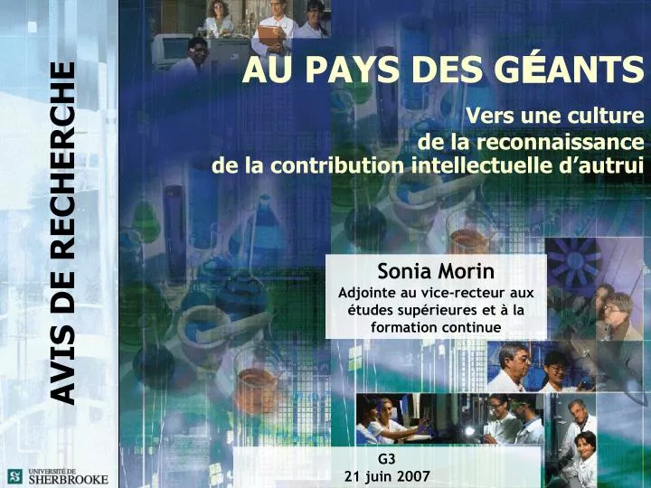 au pays des g ants vers une culture de la reconnaissance de la contribution intellectuelle d autrui